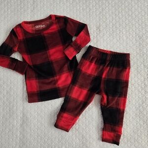 Cat & Jack Kids Plaid Pajama Set in Red and Black 12 Months